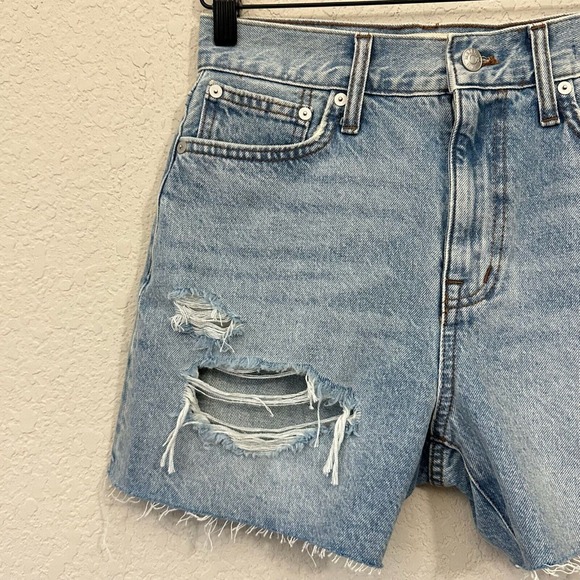 NWT MADEWELL Distressed The Mom Jean Short High-Waisted Cutoff - Picture 3 of 12